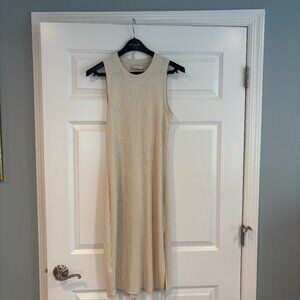 Abercrombie Fitted Ribbed Cream Dress, Medium